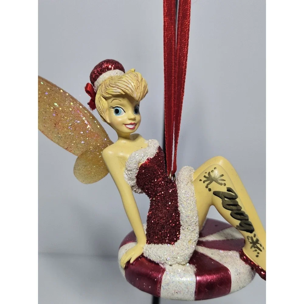 Disney Tinker Bell Peppermint Christmas Ornament Hallmark 2009 Santa Dress RARE!